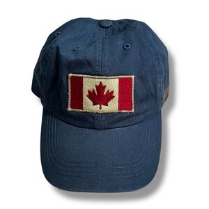 ROOTS Baseball Hat Canadian Flag Maple Leaf Patch Blue Adjustable Back Strap